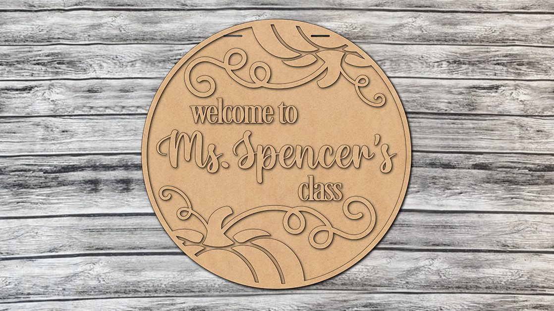 Personalized Teacher Classroom Pumpkin Door Hanger DIY Unfinished Kit