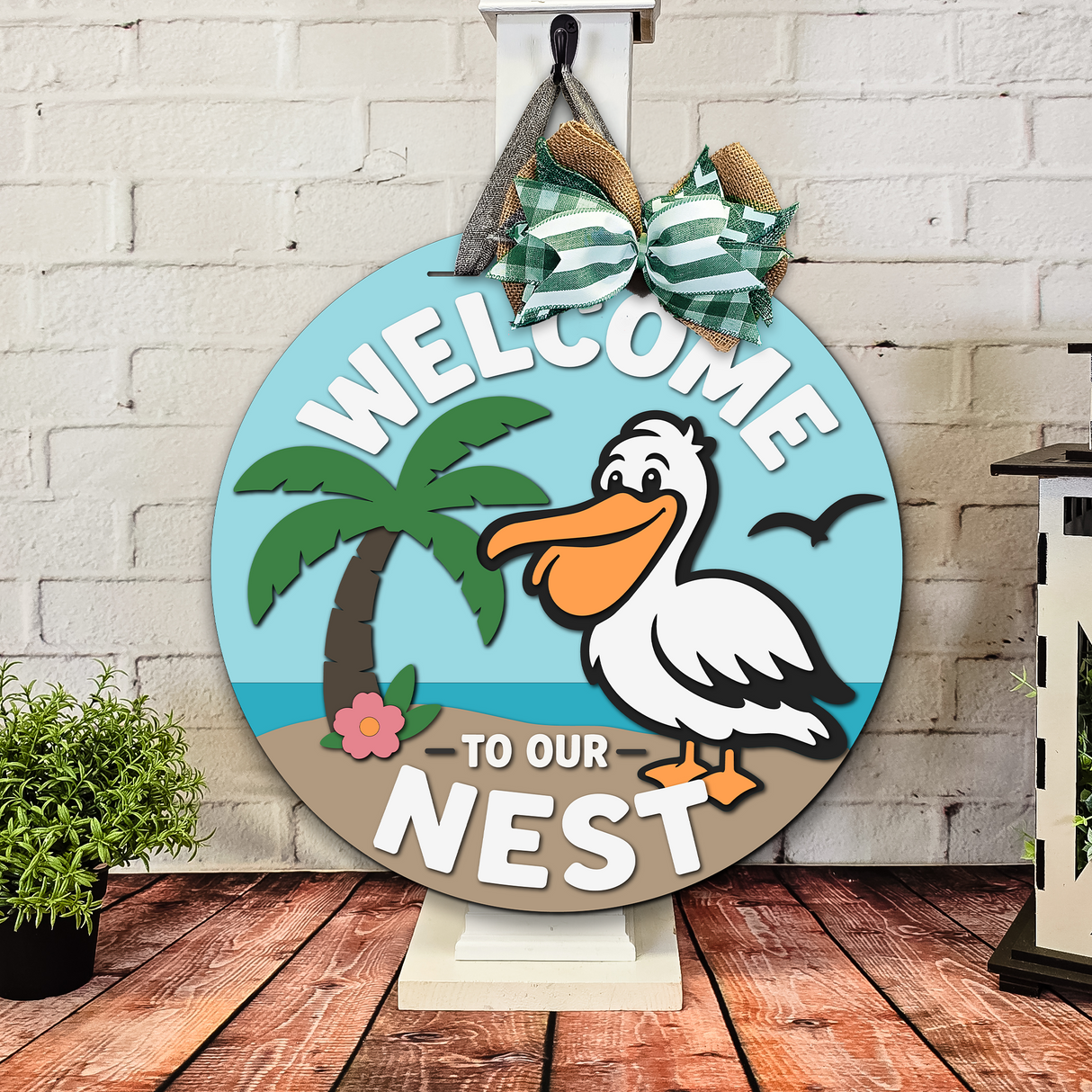 Welcome to our Nest Pelican Door Hanger - Finished