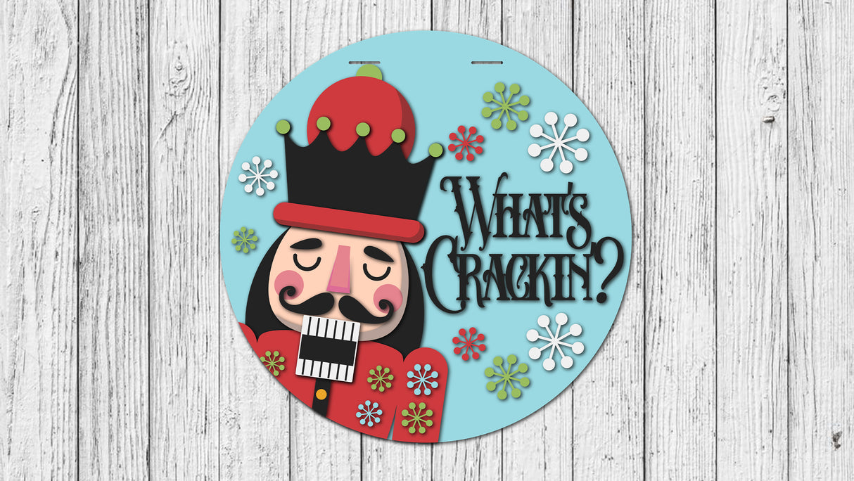 What's Crackin Nutcracker Door Hanger - DIY Unfinished Kit - Lvl 2