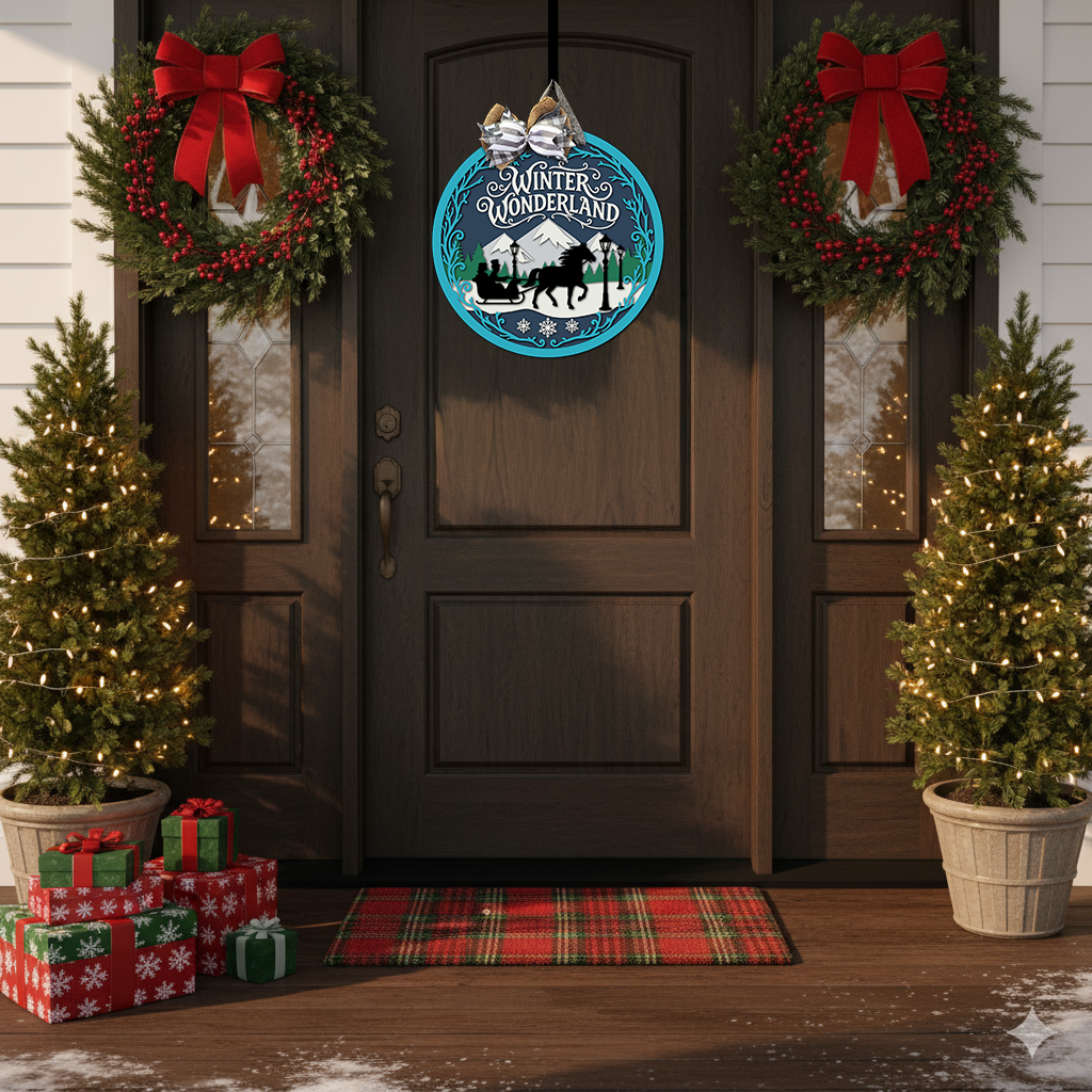 Winter Wonderland Door Hanger SVG