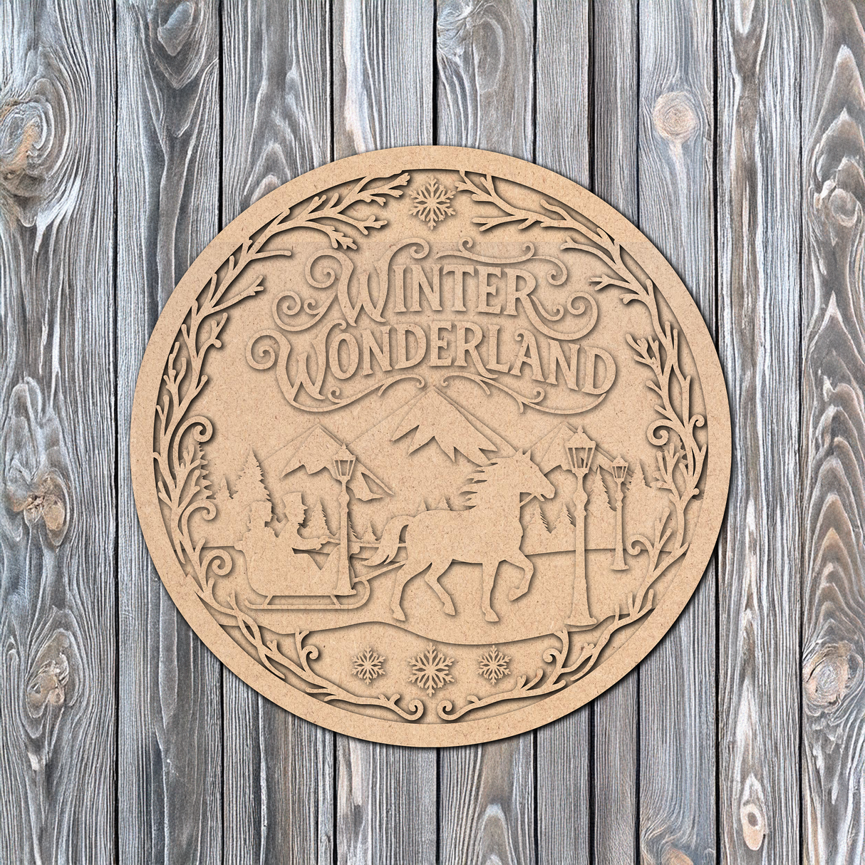 Winter Wonderland Door Hanger - DIY Unfinished Kit - Lvl 3