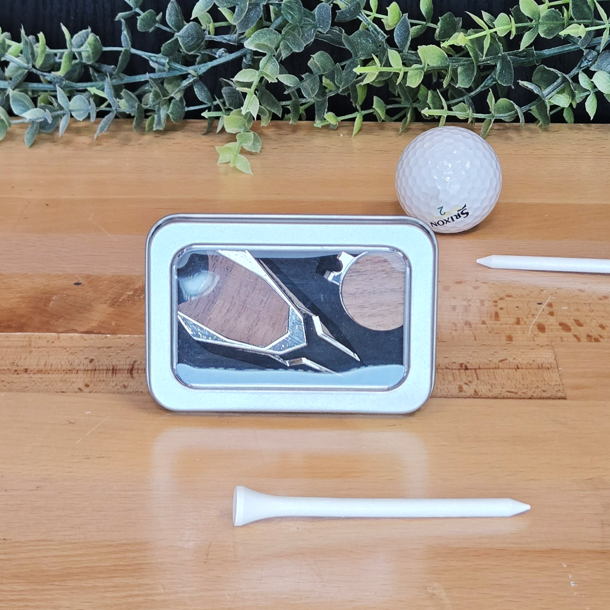 Laserable Wood Ball Marker Divot Tool & Hat Clip Set