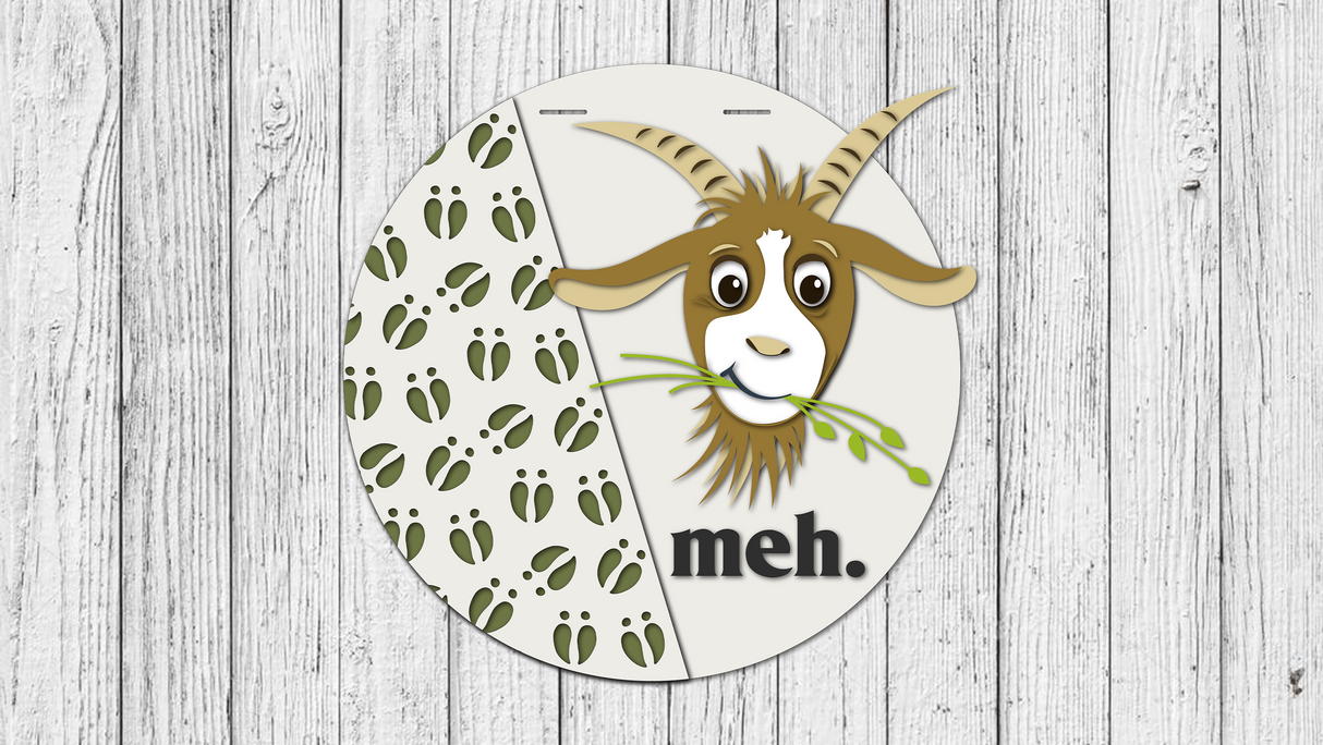 meh. Goat Door Hanger SVG