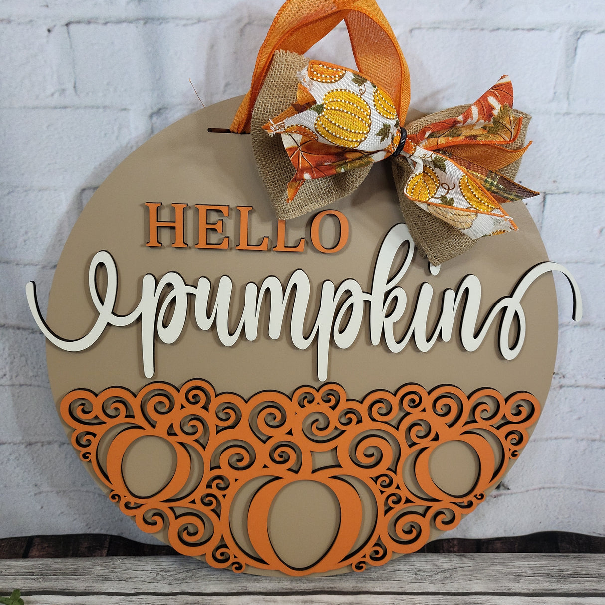 Hello Pumpkin Curly Door Hanger - LEVEL 1