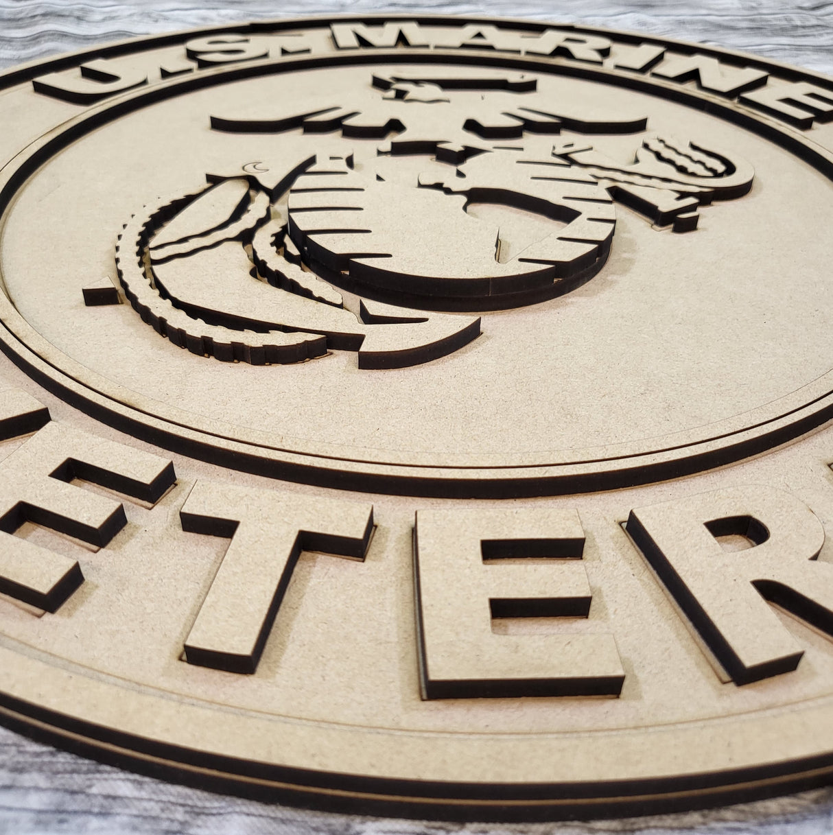 Marine Corps Logo Veteran Door Hanger DIY Unfinished Kit