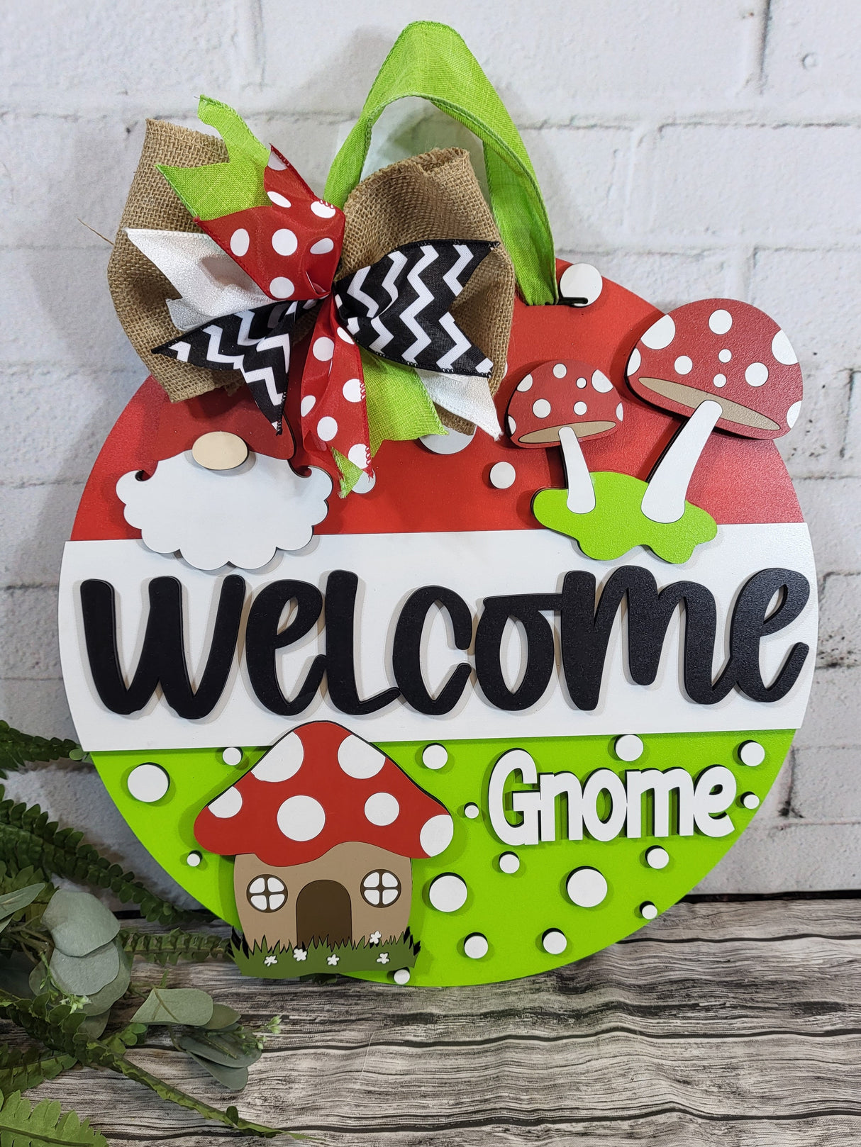 Welcome Gnome Mushroom Door Hanger - Lvl 2