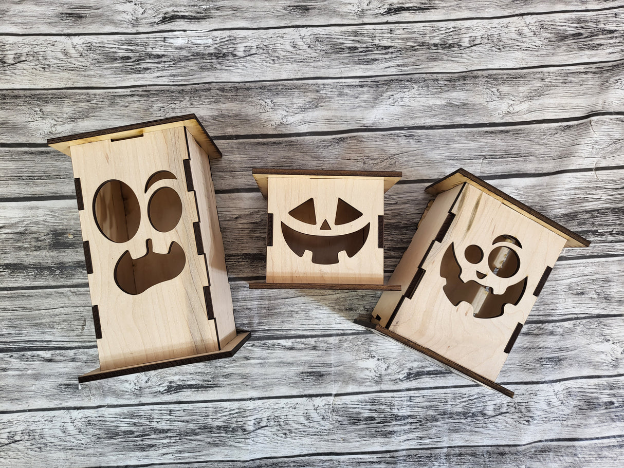 Jack-O-Lantern Boxes DIY Unfinished Kit