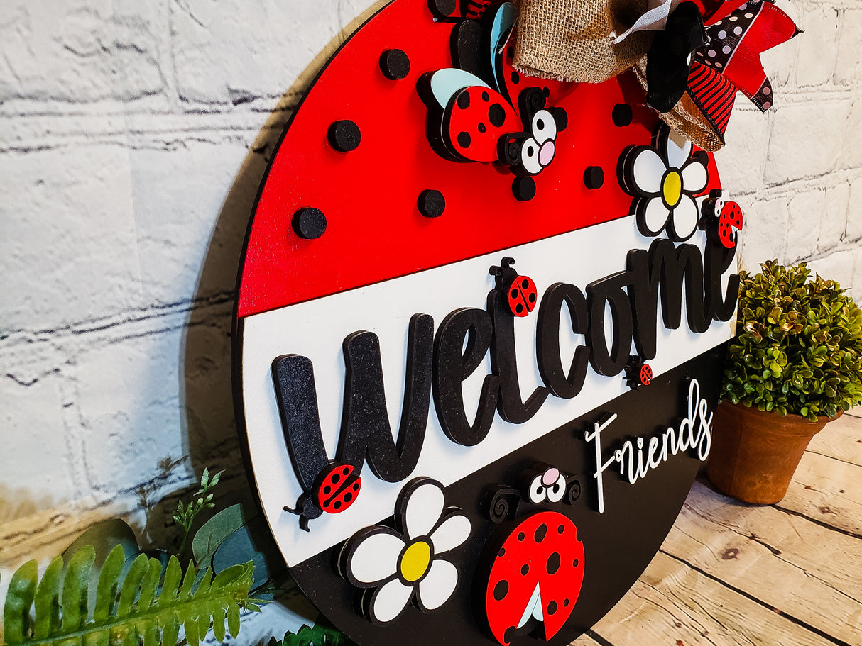 Welcome Friends Ladybug Door Hanger - Lvl 2