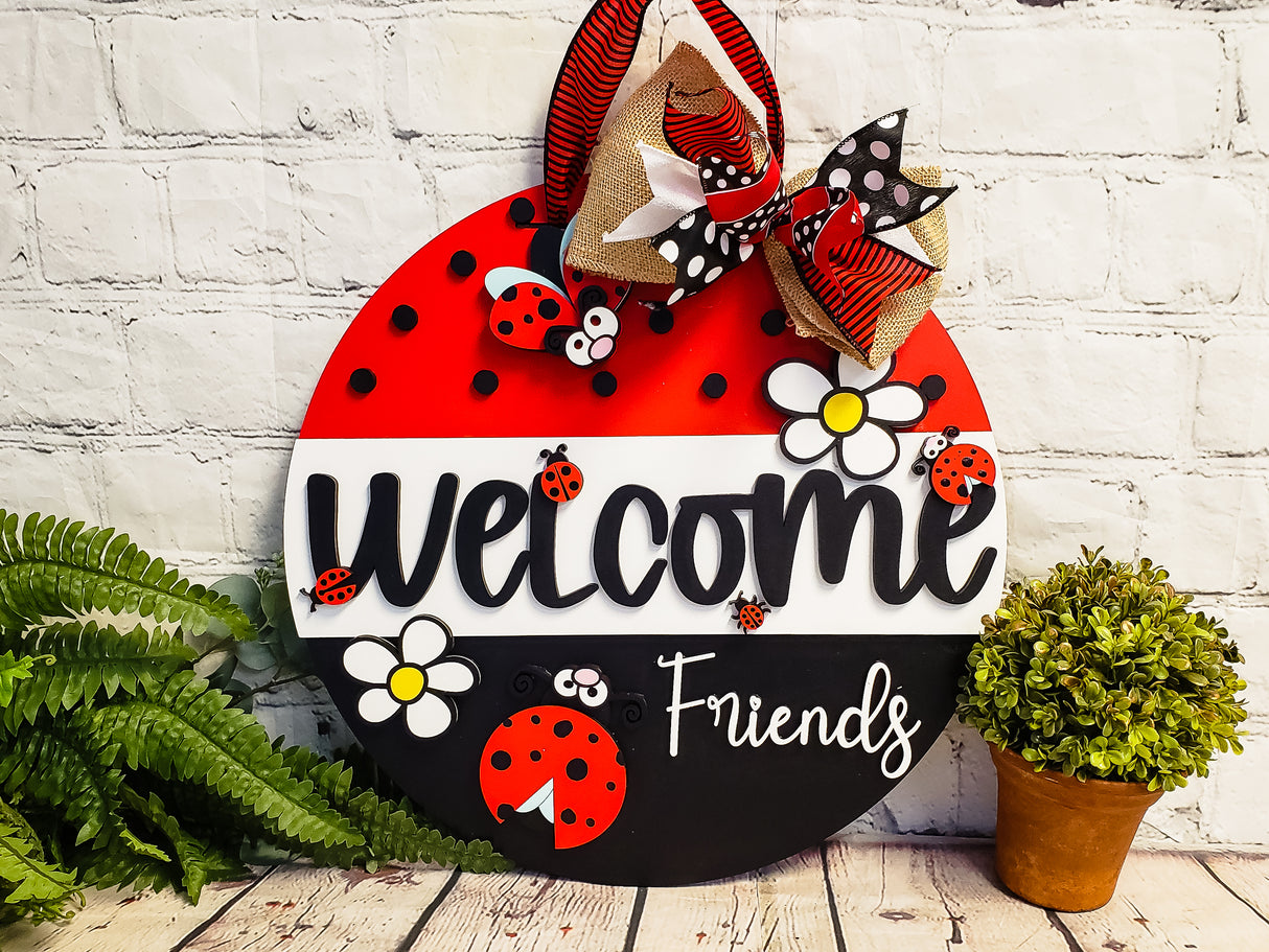 Welcome Friends Ladybug Door Hanger - Lvl 2