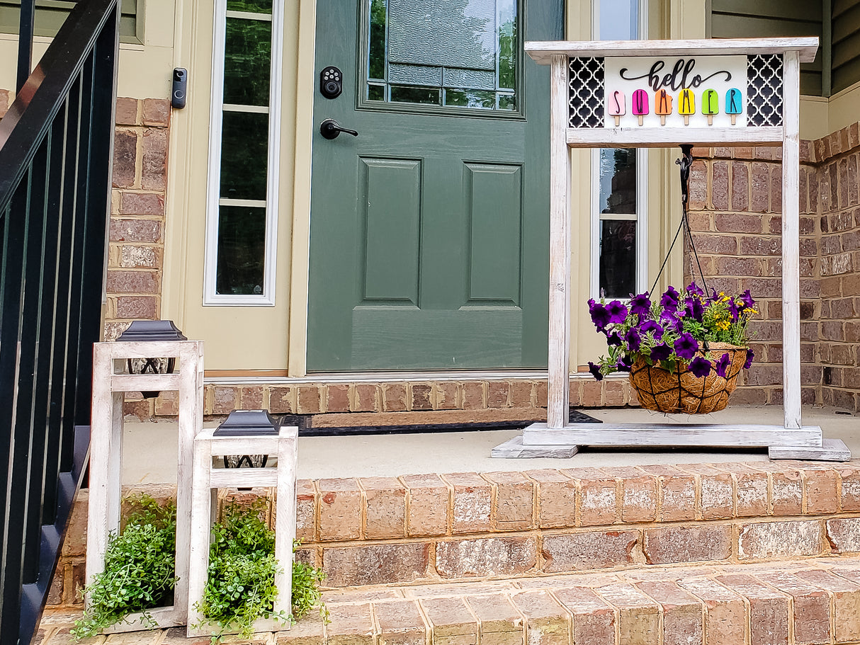 SUMMER Accent Tiles for Interchangeable Hanging Flower Planter Welcome Sign Planter