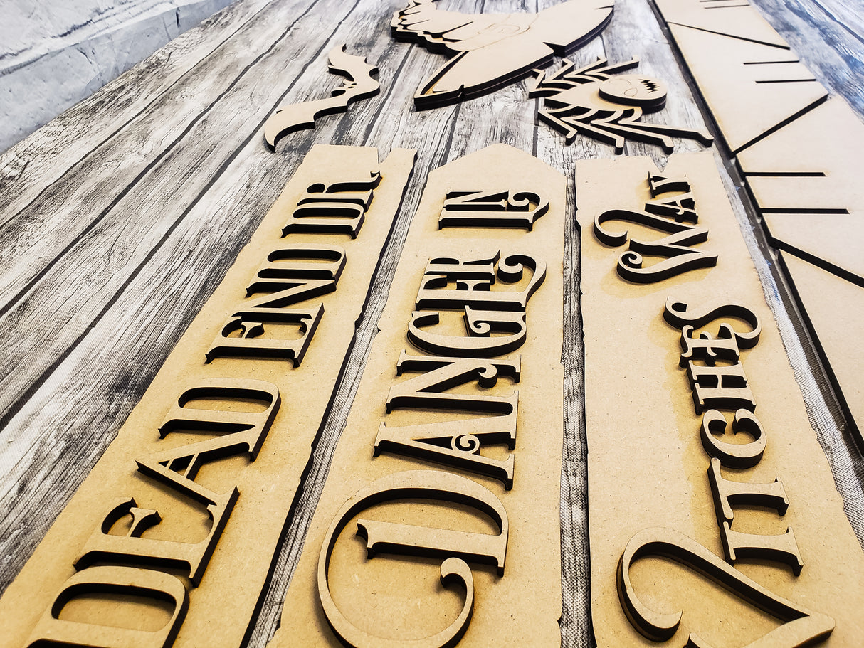 Witches Broom Standing Post with Base DIY Unfinished Kit