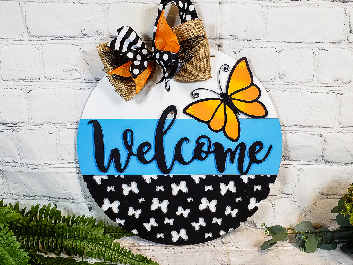 Welcome Butterfly Door Hanger - Lvl 1