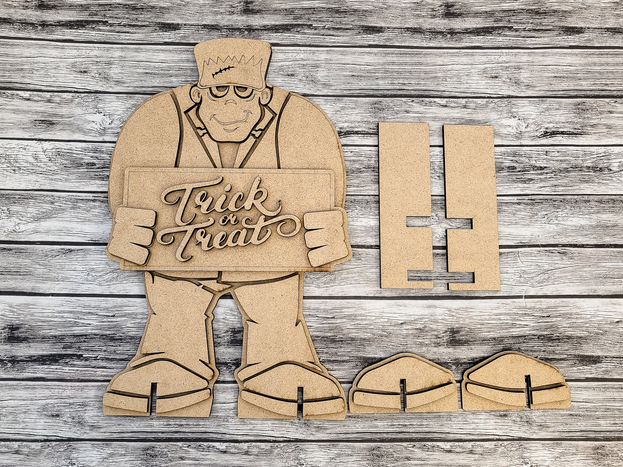 18inch Halloween Frankenstein Trick or Treat Porch Stander DIY Unfinished Kit