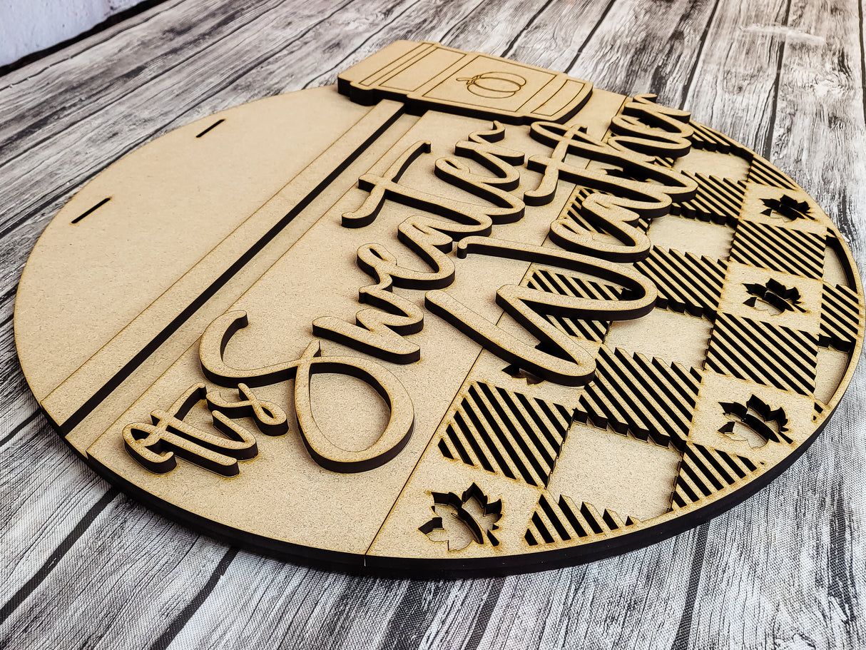 It's Sweater Weather Door Hanger DIY Unfinished Kit