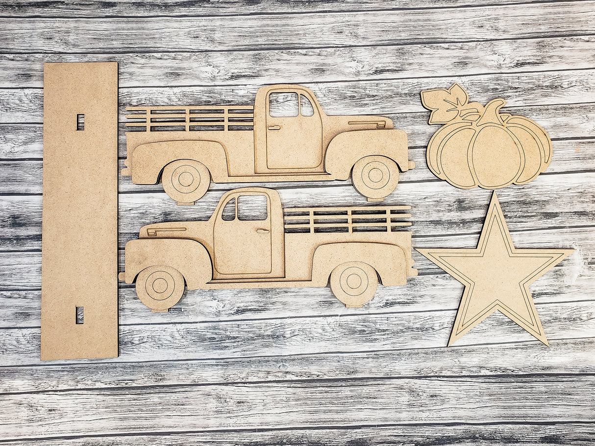Standing Antique Truck DIY Unfinished Kit
