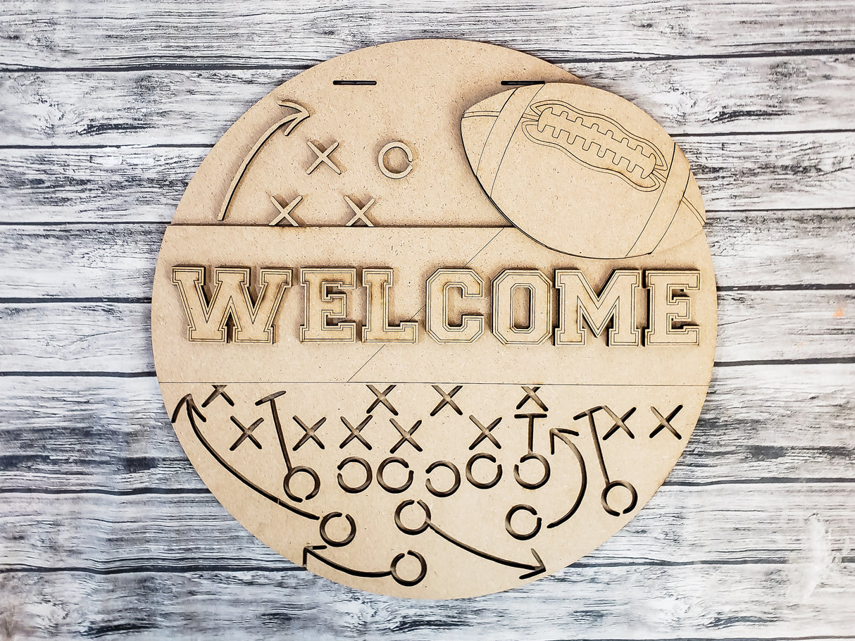Welcome Football Play Door Hanger - LEVEL 2