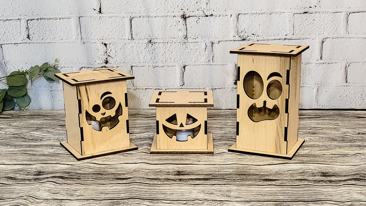 Jack-O-Lantern Boxes DIY Unfinished Kit