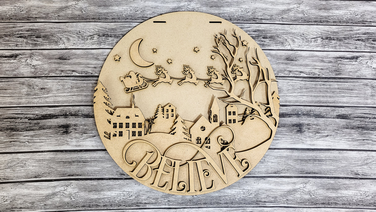 Believe Winter Nightscape Door Hanger - Lvl 2