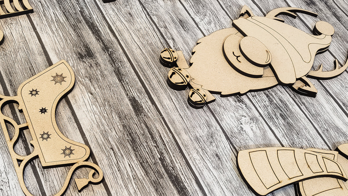 3D Merry Christmas Winter Gnome Porch Leaner DIY Unfinished Kit