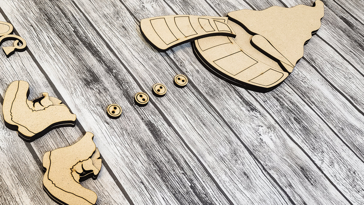 3D Merry Christmas Winter Gnome Porch Leaner DIY Unfinished Kit