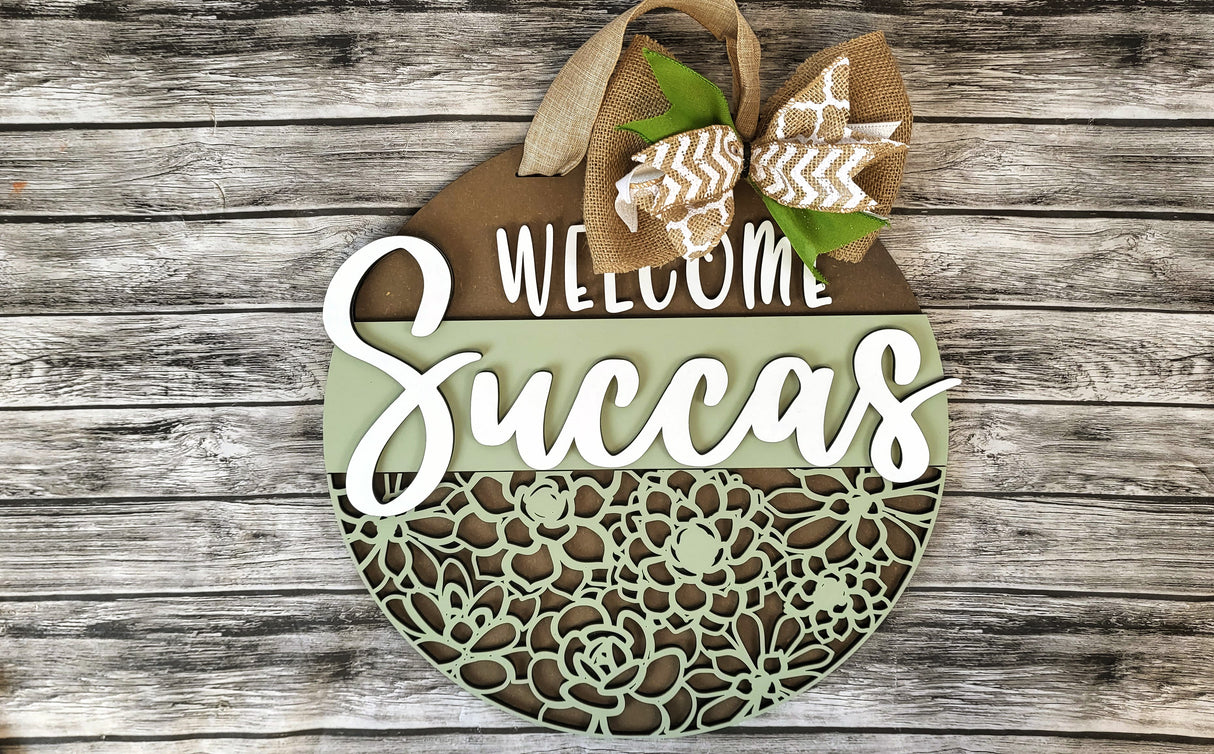 Finished - Welcome Succas Door Hanger