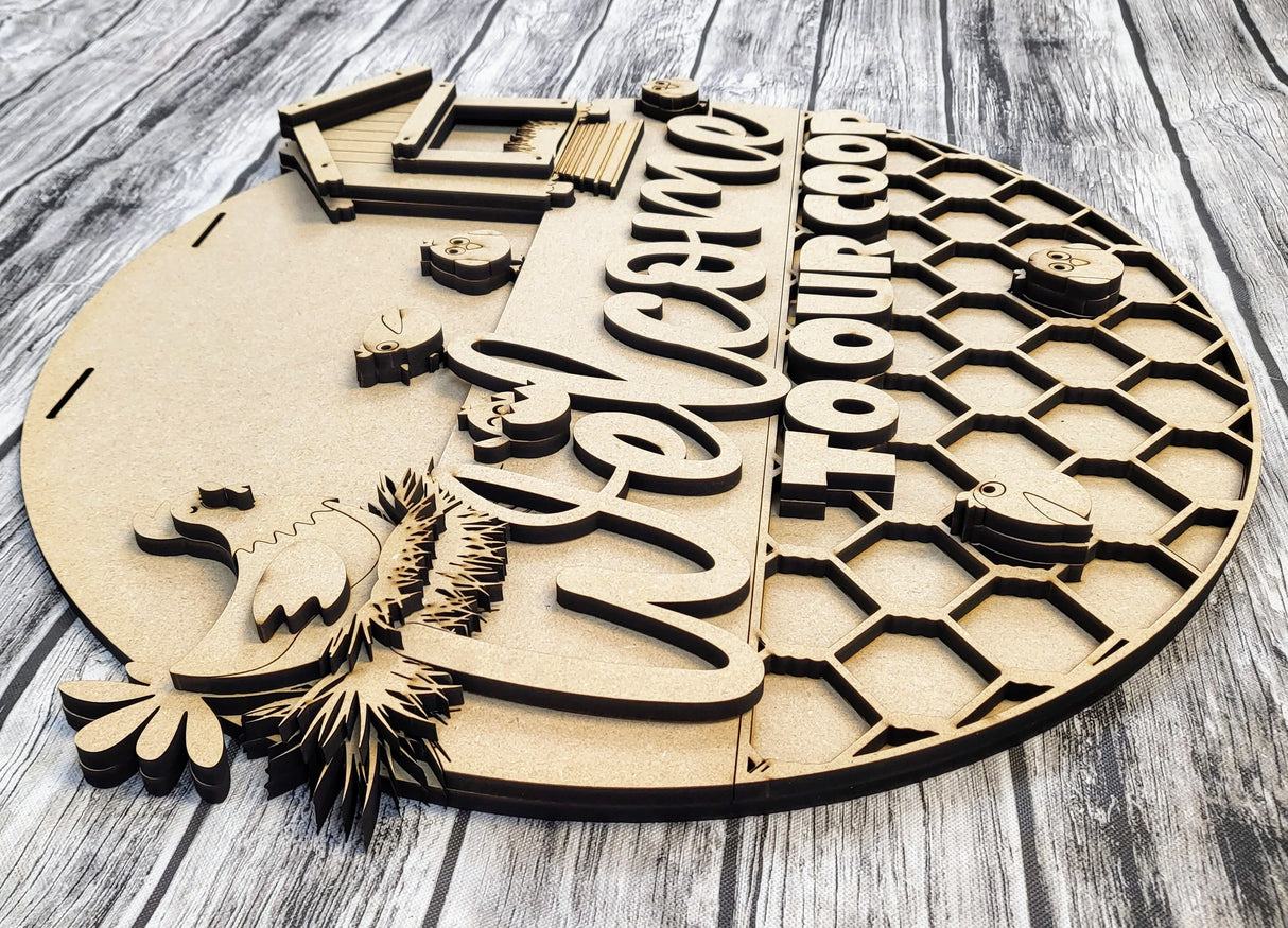 Welcome To Our Coop Door Hanger - Lvl 2