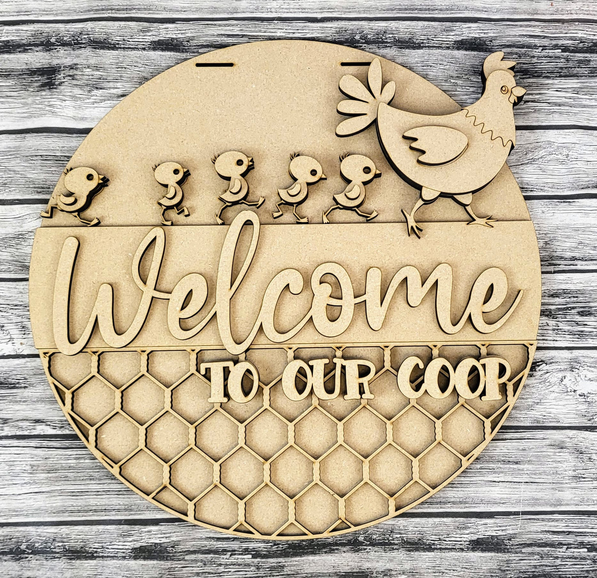 Welcome To Our Coop Chicks Door Hanger - LEVEL 2