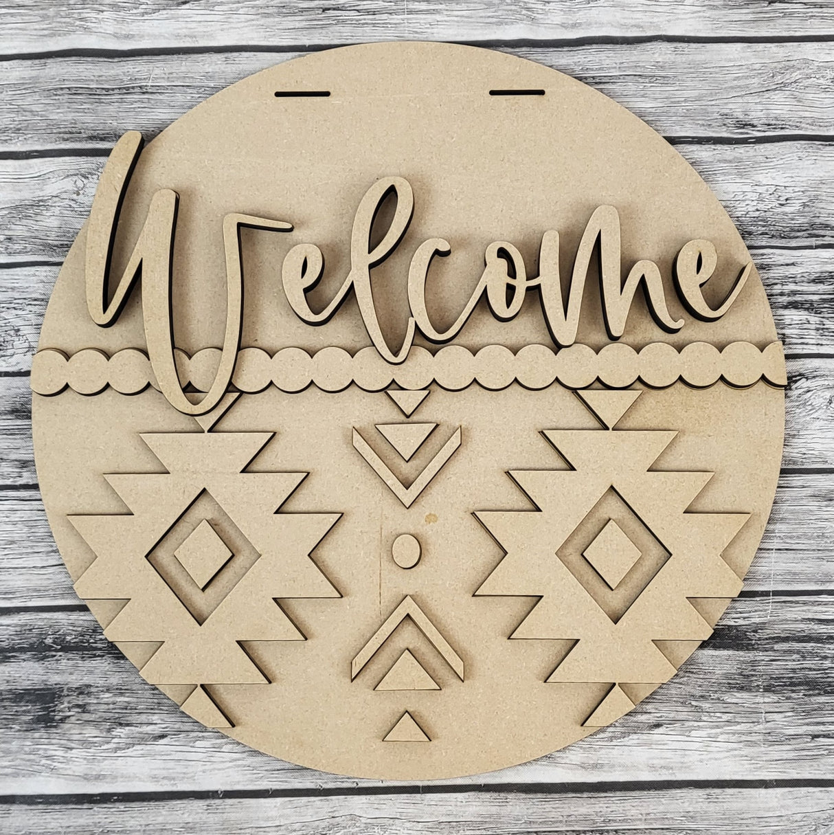 Welcome Aztec Door Hanger DIY Unfinished Kit