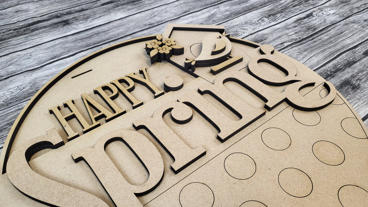 HAPPY Spring Bird House Door Hanger - Lvl 1