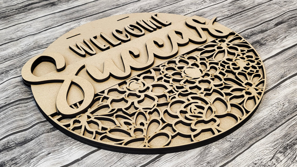 Welcome Succas Door Hanger DIY Unfinished Kit