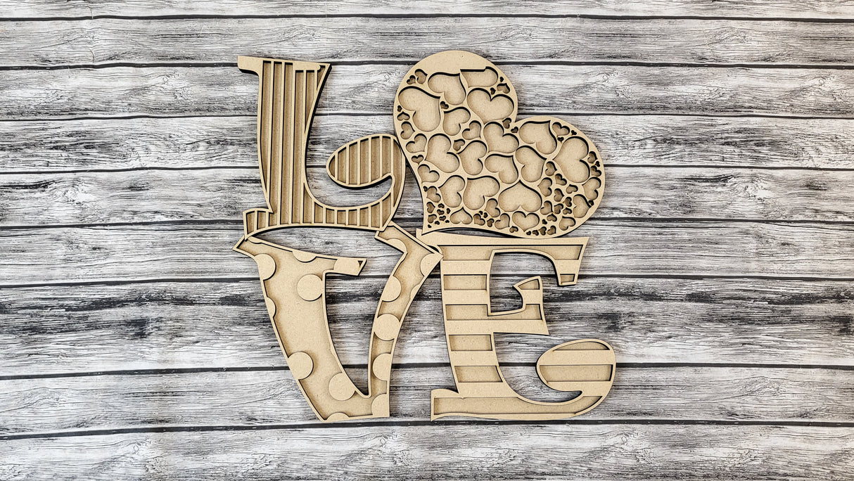 LOVE Stacked Door Hanger - LEVEL 1