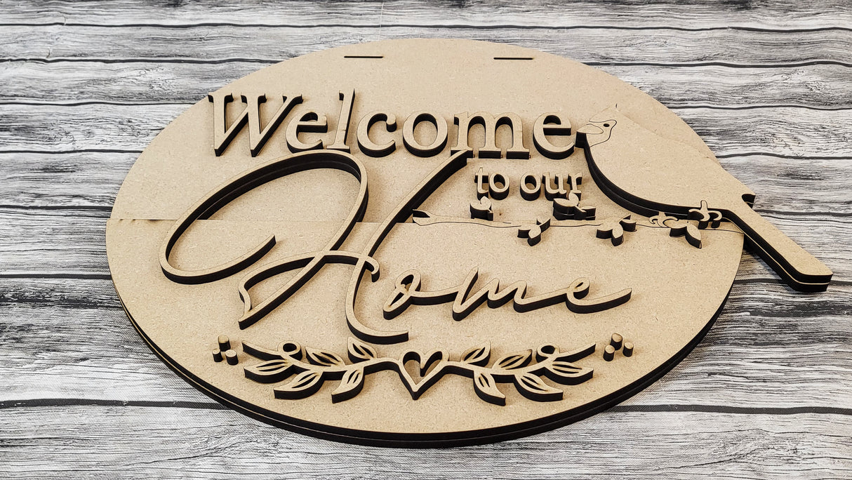 3D Welcome To Our Home Cardinal DIY Unfinished Kit