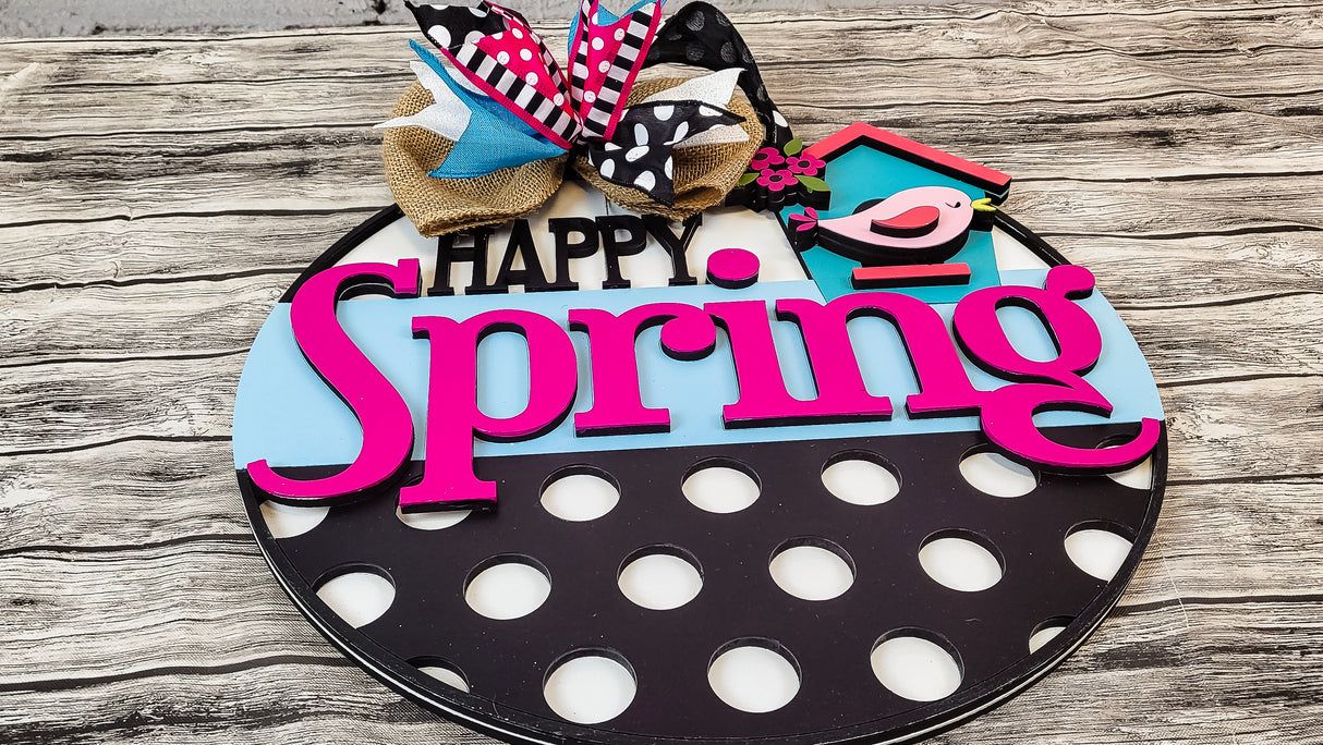 HAPPY Spring Bird House Door Hanger - Lvl 1