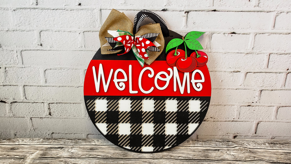 Finished - Welcome Cherries Door Sign