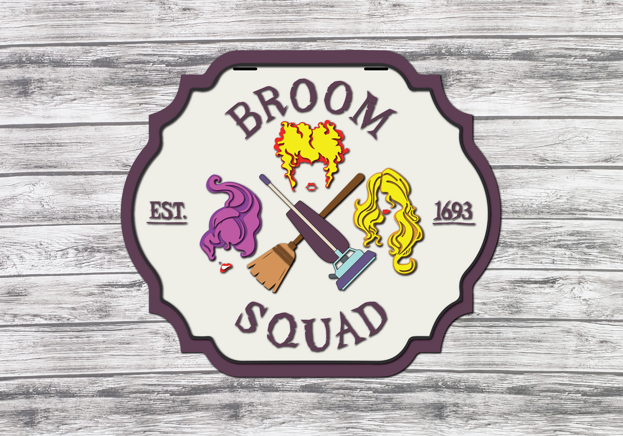 Hocus Pocus Broom Squad Door Hanger SVG