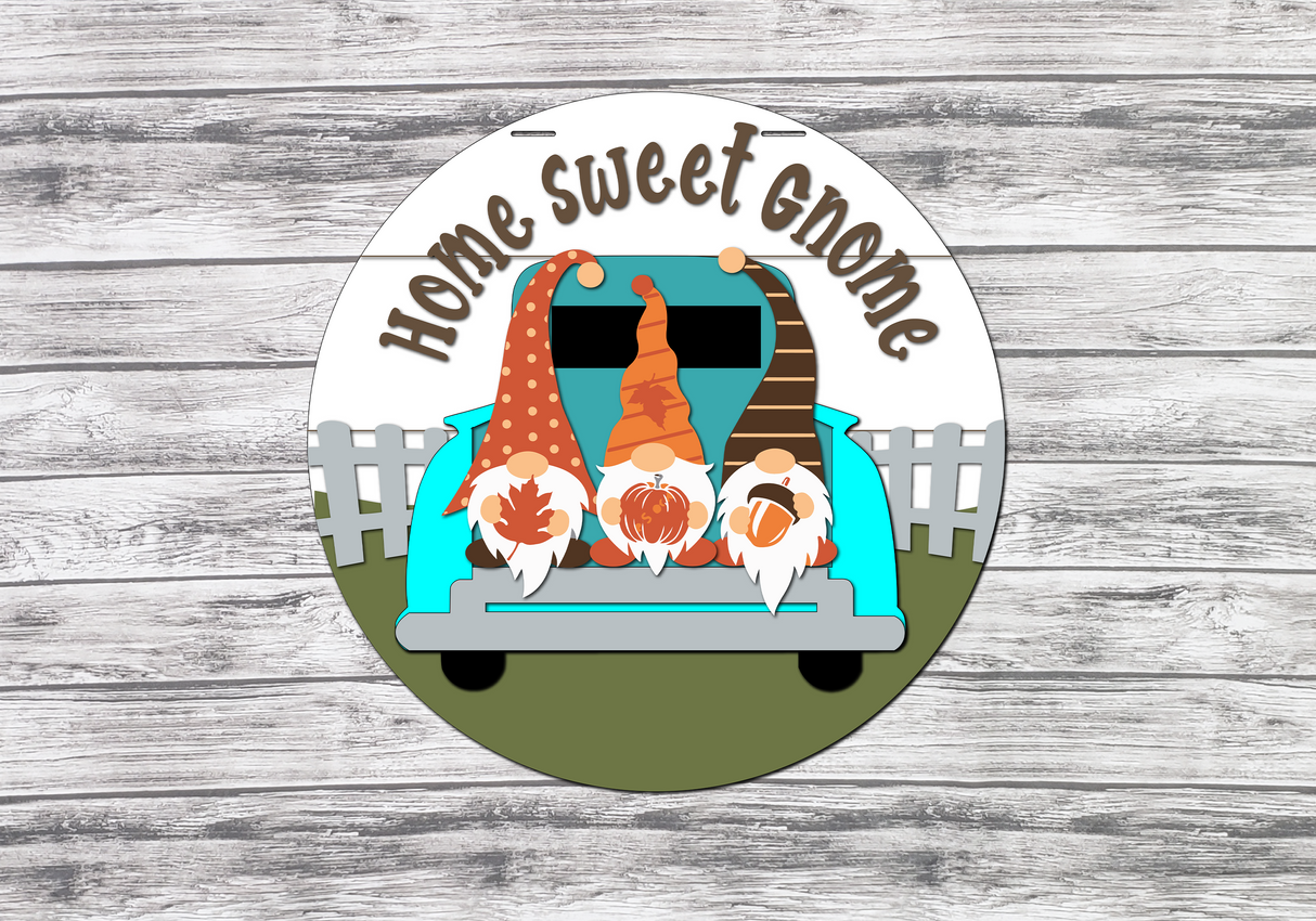 Home Sweet Gnome Door Hanger SVG