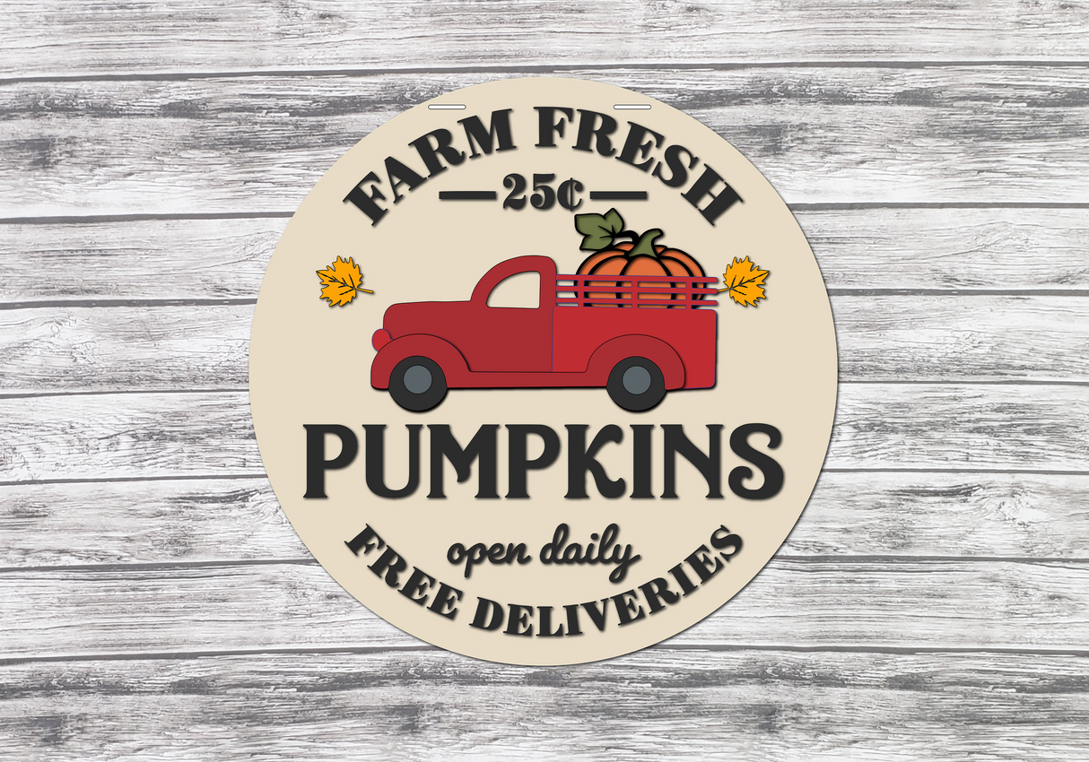 Farm Fresh Pumpkins Door Hanger SVG