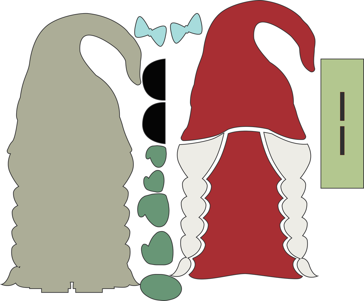 18inch Standing Female Gnome SVG w/ Accents SVG