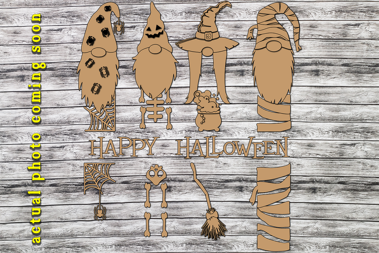 3D Happy Halloween Gnome Porch Leaner Unfinished Kit