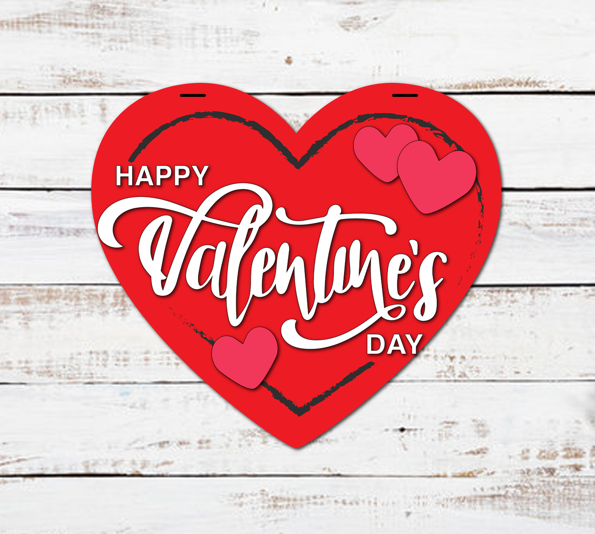 Happy Valentines Day Heart Door Hanger SVG
