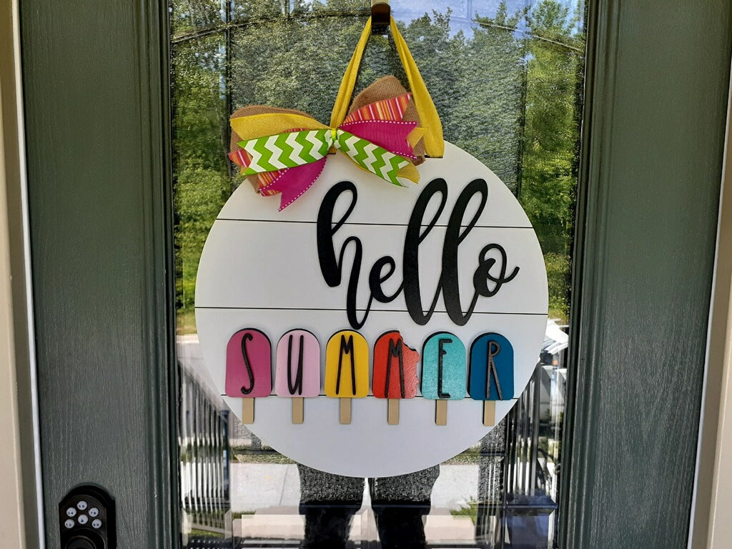 Hello Summer Popsicles Door Hanger - LEVEL 1