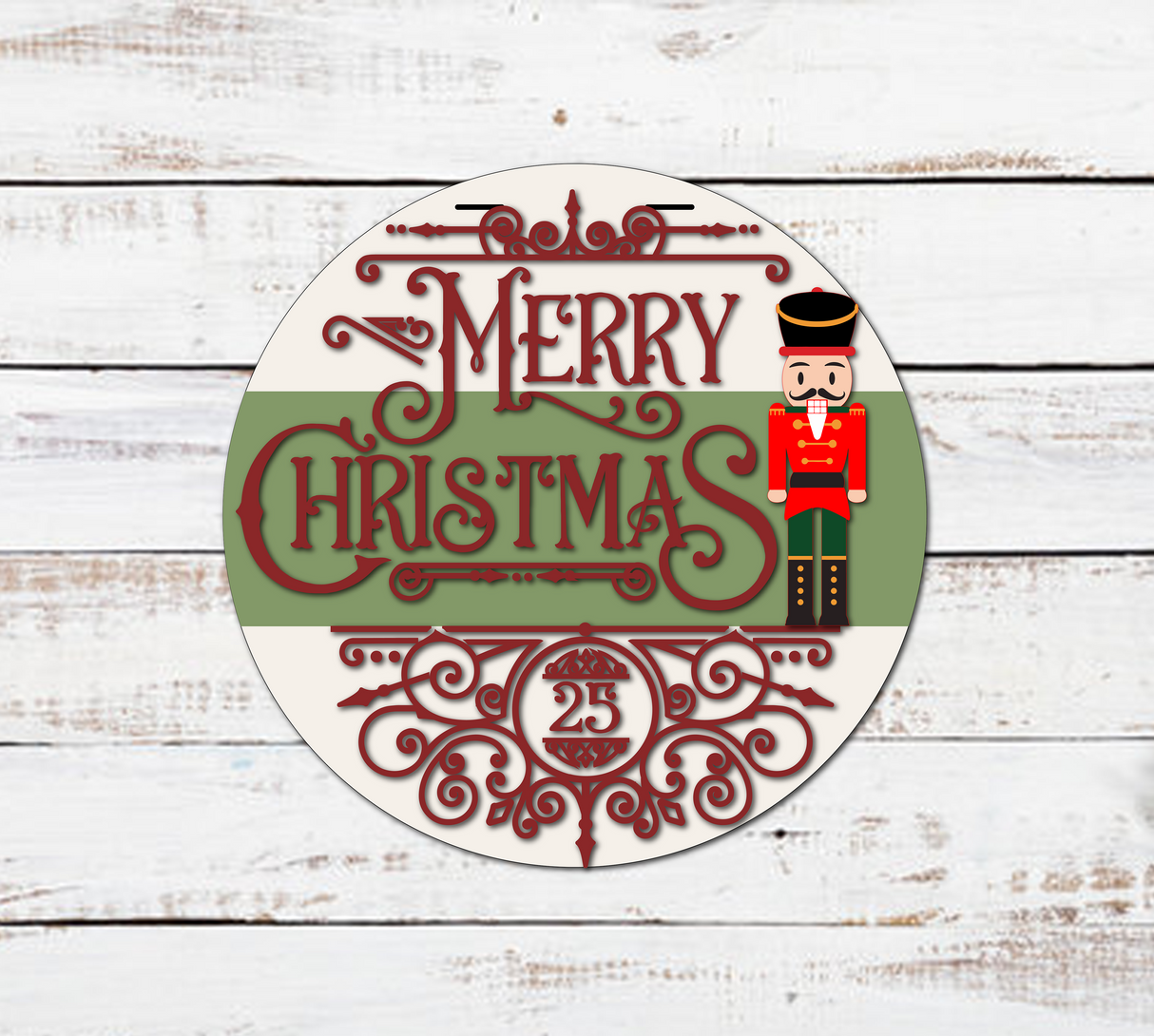 Merry Christmas Nutcracker Door Hanger SVG