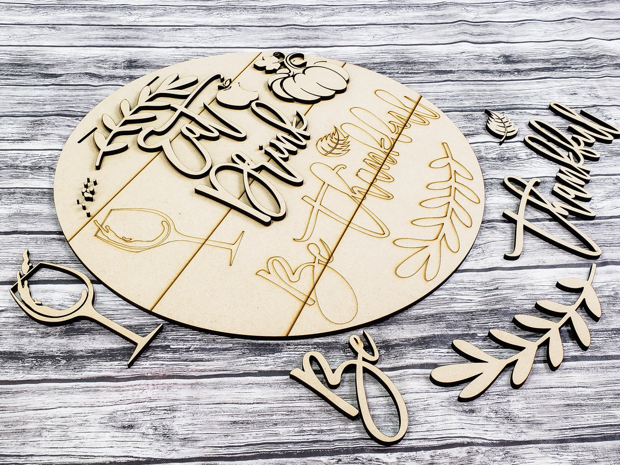 Eat Drink & Be Thankful Door Hanger - LEVEL 2