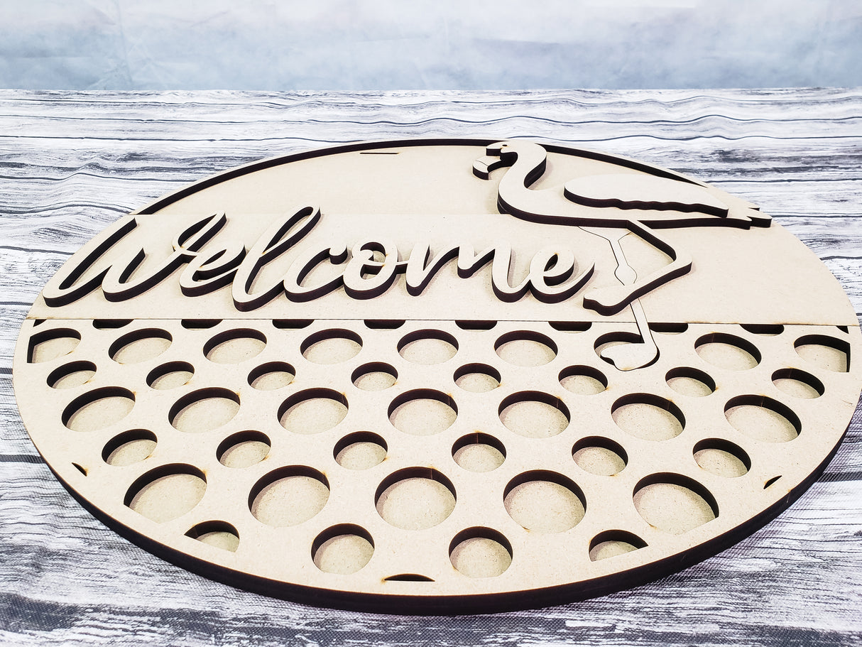 Welcome Flamingo Door Hanger - LEVEL 2