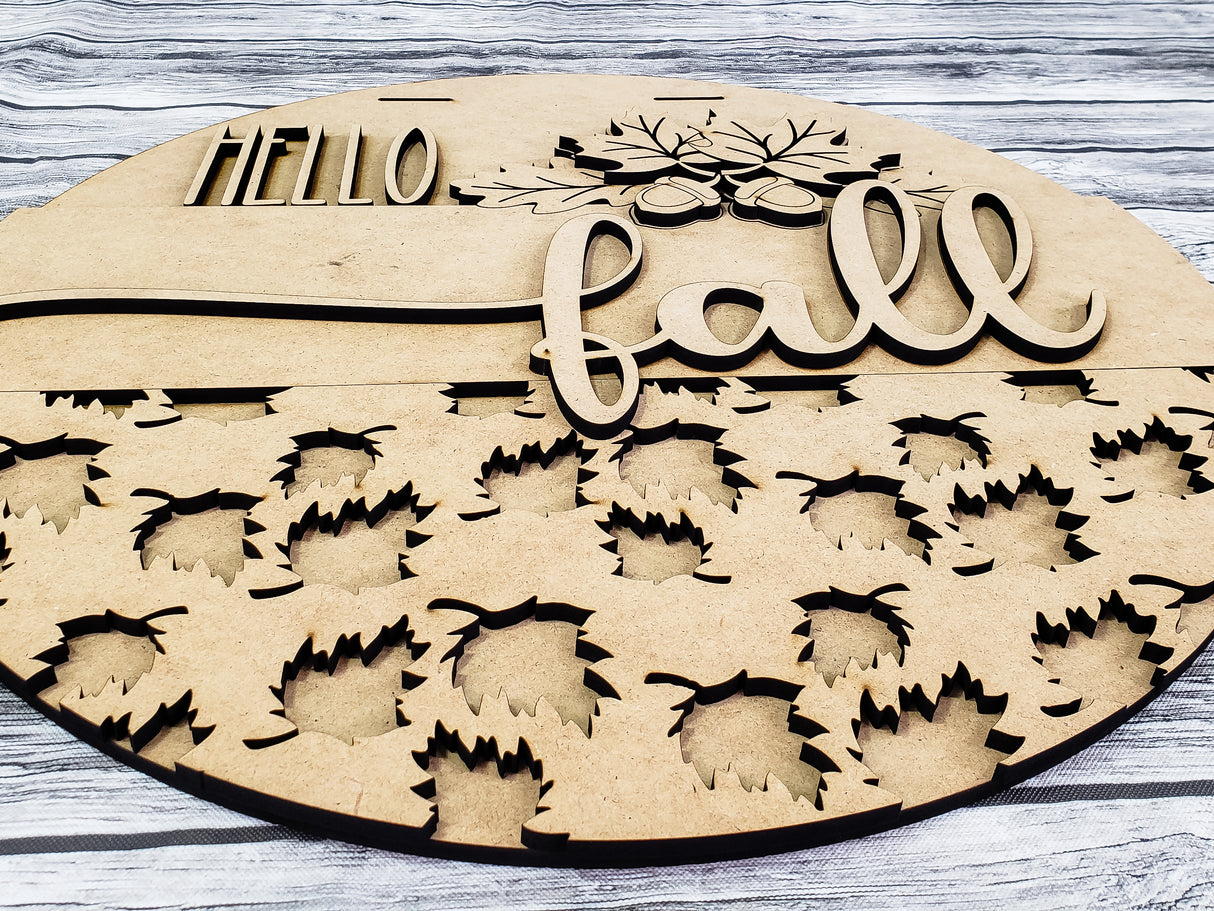 Hello Fall Leaves Door Hanger - LEVEL 2