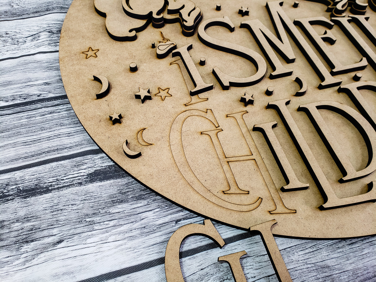 3D I Smell Children Hocus Pocus Door Hanger Unfinished Kit