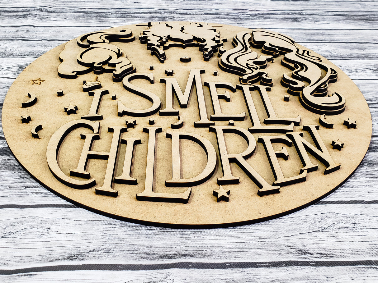 3D I Smell Children Hocus Pocus Door Hanger Unfinished Kit