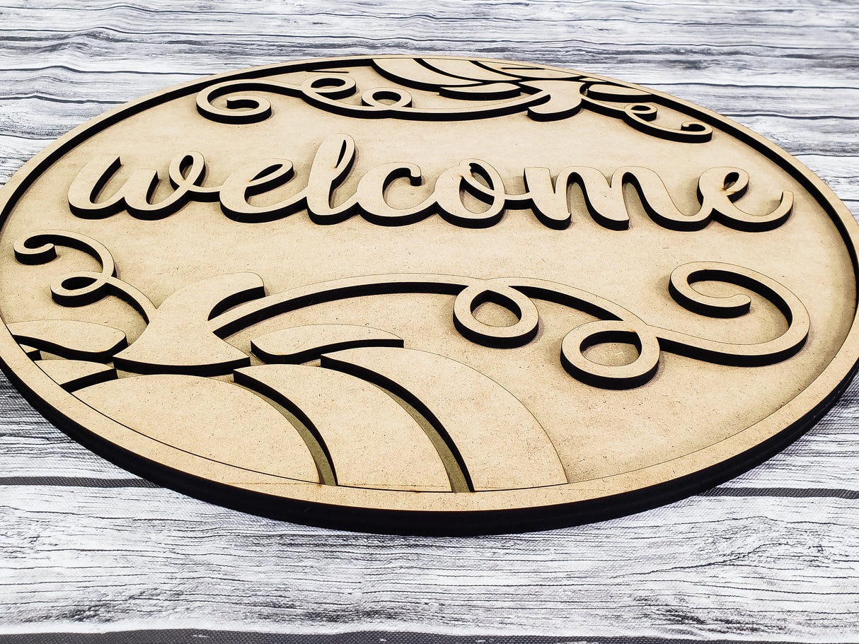Welcome Pumpkin Flourish Door Hanger - LEVEL 1