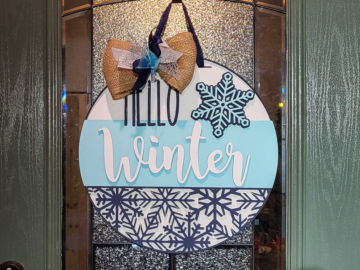 HELLO Winter Snowflake Door Hanger - LEVEL 1