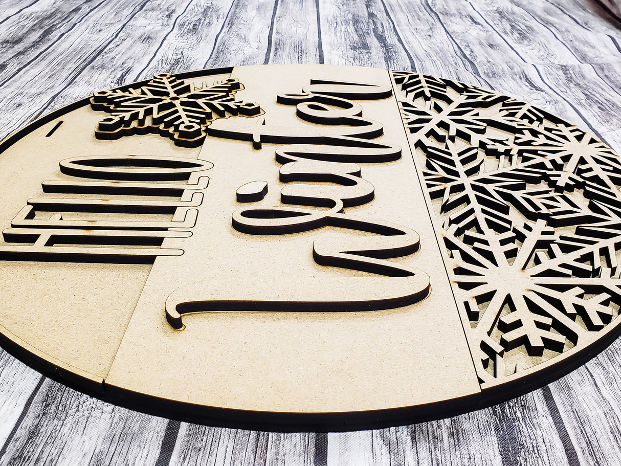 HELLO Winter Snowflake Door Hanger - LEVEL 1